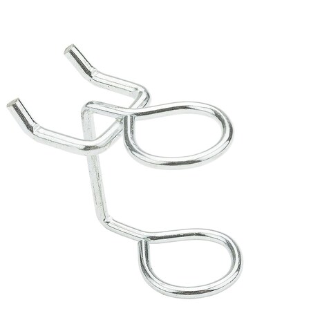 Zinc Plated Silver Steel Tool Holder Peg Hooks 2 Pc